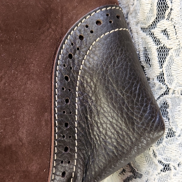 Dooney and Bourke Sued and Leather Satchel - Picture 4 of 16